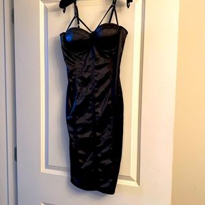 Satin corset stretch dress
